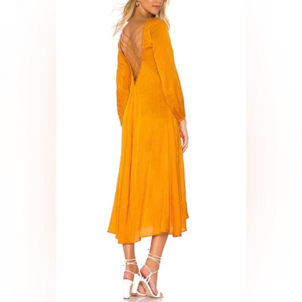 NWT Free People Later Days Midi Dress Size 0 - Tangerine